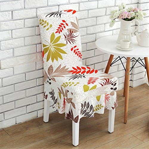 WXYSHOME Fabric Floral Stretch Removable Washable Short Dining Coffee Shop Restaurant Chair Cover Dog Cat Pet Protector Seat Scalloped Ddges Slipcover set of 6