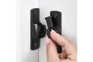 INIRET Black Barn Door Latches,90/180 Degree Gate Lock,Aluminum Alloy Right Angle Door Lock Latch,Flip Gate Latches Hardware,Door Security Sliding Door Latch Lock fo Cabinets,Barn Door,Bathroom