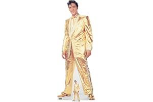 Star Cutouts SC4714 Elvis Presley Gold Lamé Suit Remastered Cardboard Cutout 183cm – Glamorous Elvis Gift for Fans & Collectors
