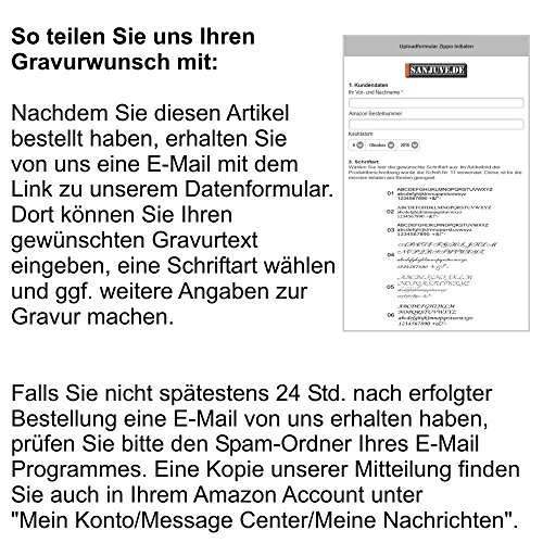 Zippo Benzinfeuerzeug Satin Finish Feuerzeug + kostenlose Gravur von Initialen, Name oder Datum - 4