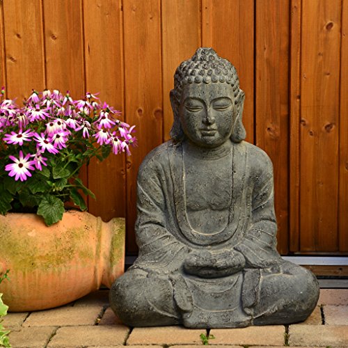 Antik-Buddha Statue 50cm Skulptur Feng Shui Garten Deko