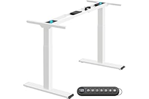 ‎ALLDREI ALLDREI höhenverstellbarer Schreibtisch Gestell 2 Motoren, elektrisch stufenlos Höhenverstellung, mit 4 Speicher-Steuerung, 2-Fach-Teleskop (Weiß)