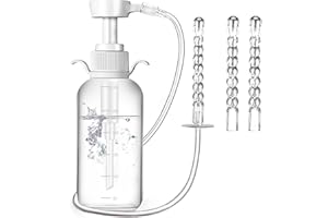 LUXOCARE Vaginal Douche for Women – Enema Kit and Peri Bottle for Intimate Hygiene, Manual Vaginal Wash Cleaner for Home Use & Travel, 330ML with 3 Nozzle Tips