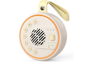 Lemnoi Macchina Rumore Bianco, Rumori Bianchi per Neonato Portatile,22 Suoni Rilassanti con Luce Notturna e Temporizzata,USB Ricaricabile,Altoparlante