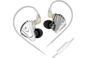 Yinyoo KZ ZSX IEM Ecouteur in Ear Hybride 5BA 1DD Five Driver 5 Bras équilibrés et 1 Casque Dynamique Écouteurs ZSX(Noir, avec Microphone)