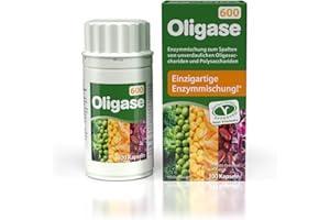 PRO NATURA Oligase 600, Enzymmischung zur Verdauung von blähenden Kohlenhydraten, Verdauungsenzyme zur Abhilfe bei Blähbauch & Magenschmerzen, frei von Gluten und Fructose, für Vegetarier geeignet, 100 Kapseln