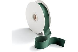 CHUQING Cinta de regalo de terciopelo verde, cinta de seda, 9 m x 25 mm, verde oscuro