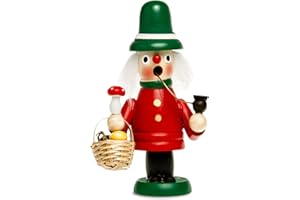 ‎SIKORA Sikora Mini Räuchermännchen aus Holz Räucherfigur Deko Weihnachtsfigur - RM-G, Farbe/Modell:G4 Pilzesammler rot, Höhe in cm:Höhe ca. 12 cm