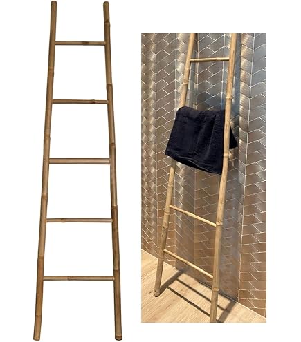 Échelle Porte-serviettes En Bois – 180 X 44 X 8 Cm, Décoration Rustique, Rangement Pour Serviettes, Couvertures, Vêtements