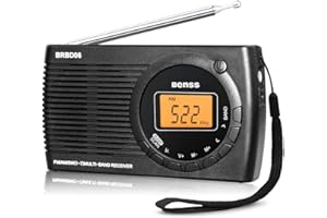 Benss Tragbares Radio Klein AM FM SW Radio Digitales Pocket Transistor Stereo Radio mit Eingebauten Lautsprechern Digital Wecker und Sleep Timer, Batteriebetrieben (Orange Licht)