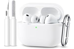 Maledan Kompatybilny z etui AirPods Pro 3 Case - Odporny na wstrząsy miękki silikonowy futerał ochronny do Apple AirPods Pro 3 Generation Case z zestawem do czyszczenia i karabińczykiem [Widoczna
