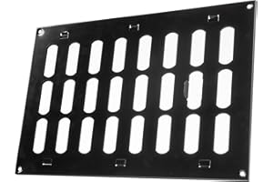 Vent Systems 300 x 200 mm / 12 cali x 200 cali osłona wentylacyjna - czarna regulowana metalowa osłona grilla - wentylacja nawiewu - metalowy ruszt - osłony wentylacyjne / kratka wentylacyjna do