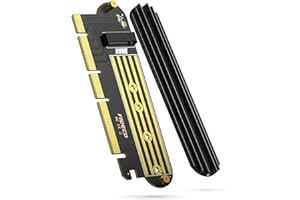 FIDECO PCI-E X16 auf M.2 NVME Adapter, PCI-E 4.0 Adapterkarte mit Kühlkörper für 2230/2242/2260/2280 M.2 NVME SSD mit M-Key und B+M Key, Unterstützt PCI-E X16, X8, X4 Slot