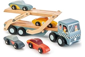 Tender Leaf Toys Car Transporter - Regalo fantasioso per bambini, incoraggia lo sviluppo sociale e le abilità linguistiche