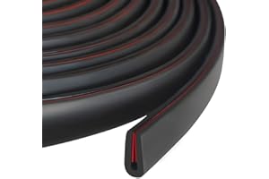 YANRUIPRO Garniture de bord en caoutchouc, protection de bord de portière de voiture auto-adhésive, protecteur de bord flexible en forme de U pour bord tranchant de tôle, taille 1 mm, ajustement 0-2 mm, 3,1 m