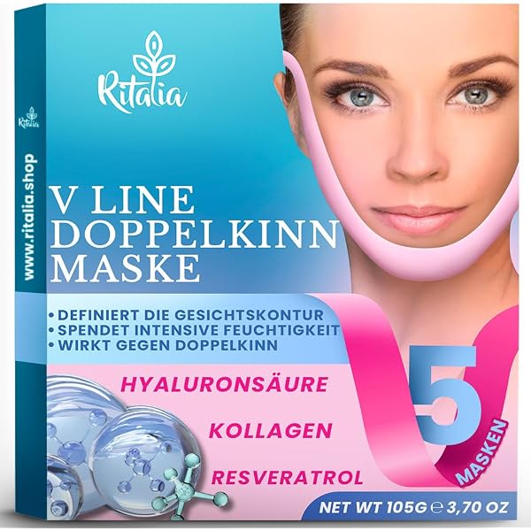 Altherona Kollagen Maske (4 Stück) – V-Line Lifting Gegen Falten & Doppelkinn, Koreanische Sheet Mask