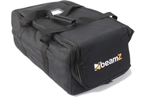 beamz AC-131 Protective Lighting Soft Case Portable Equipment Bag for Mobile DJ Lights, Disco Fixtures & Accessories Storage 530 x 215 x 330mm, Black