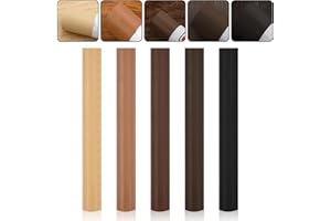 PLIMBIN 5Pcs Wax Filler Wood Repair Sticks, Light to Dark Brown Oak Wood Scratch Repair Crayons Multi-Surface Wax Repair Sticks for Wood Furniture Laminate Floor Table Door Guitar Scratches Holes Stains