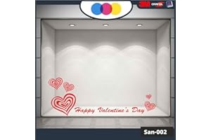 MURAL STICKERS Vetrofania San Valentino - Cuori Adesivi - Dimensioni 100X30 cm - Rosso - Vetrine per Negozi - - Love, San Valentino, Stickers, Adesivi