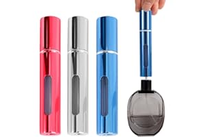 Aieino 3pcs 10ml Travel Perfume Bottles Atomiser Refillable - Portable Mini Perfume Aftershave Spray Bottle Bottom Pump Empty Atomizer Leakproof for Women Men, Pocket Handbag Luggage