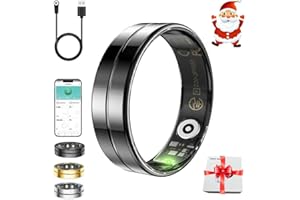 Bclsks Gifts Christmas for Women Men Mum Dad,Smart Ring,Health & Activity Tracker,Sleep Monitoring/Blood Oxygen/Motion Tracking,Waterproof & No Subscription Required,Gifts for Mum Her Dad Black 9