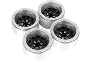 KEEDA Negative Einpresstiefe 10mm Alufelgen 2,2 Beadlock Felgen für SCX10 RR10 TRX4 VS4-10 Gen8 1/10 RC Crawler Car (B, Schwarz)