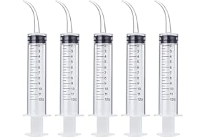 ZEACCT 5 Stück Spülspritze, Zahnspritze, 12ml Kunststoff Curved Spritze, Gebogene Spritze, Spritze mit Gebogener Spitze, 12-ml-Spritze, für die Zahnpflegereinigung und Mandelstein