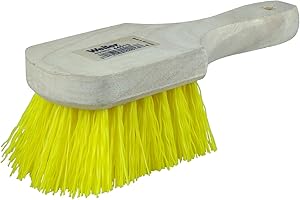 Weiler 44013 8" Length, Yellow Polypropylene Fill, Wood Block, Utility Scrub Brush