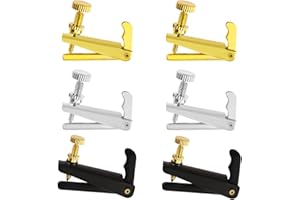 ECSiNG 6pcs Violin Feinstimmer Violinsaiteneinsteller Geigensaiteneinsteller Zubehör Teile Arbeit für 4/4-3/4 Akustikvioline Gold Silber Schwarz