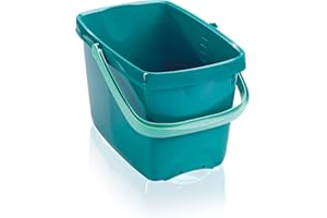 Leifheit Eimer Combi M mit 12 L Fassungsvermögen für große Bodenflächen, standfester Putzeimer in eckiger Form, vielfältig kombinierbarer Wascheimer
