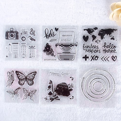 calistouk Mini Quadratischer transparent Gummi Stempel Seal DIY Album Craft Scrapbooking Dekoration, 3