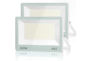 ANNIFUNLY LED Scheinwerfer 300W 30000LM, 2 Stücke Super Hell LED Strahler Außen 6500K Kaltweiß, LED Fluter Aussenstrahler Wasserdicht IP67, Außenstrahler für Terrassen,Garten,Garage,Sportplatz