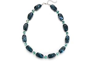 Dazylleco Collana Girocollo Donna Grossa Collana con Perline Grandi di Resina Bigiotteria di Moda Regalo per Mamma