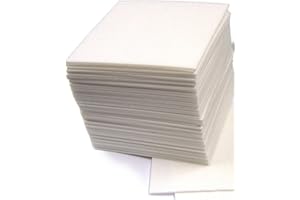 LEXSEL Lexicon Select Safe Print Lino Block Printing Tiles - Polystyrene Sheets for Printing - 16.5 x 16.5cm Pack of 50 with Hints & Tips Guide