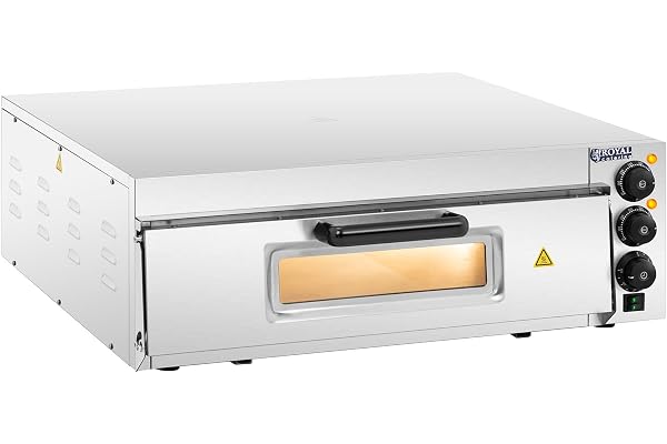 Royal Catering RCPO-2000-60-1 pizzaugn 1 kammare Ø 60 cm glasdörr pizza ugn eldkaksugn elektrisk stenugn