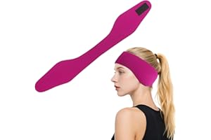 GUITTLY Swimming Ear Band to Hold Earplugs, Adjustable Swim Headband Waterproof, Swimming Earplugs Protection Cover Keep Water Out (Pink, M)