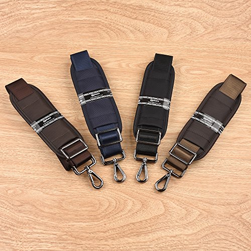 Qishare Universal Ersatz-Schultergurt Abnehmbarer weicher, gepolsterter verstellbarer Gürtel mit Metall-Drehhaken für Gepäck-Duffel-Computertaschen Laptop-Tasche Crossbody-Tasche (Blau,150cm) - 7