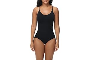Breampot Women Shapewear Bodysuit Tummy Control Seamless Sculpting Adjustable Straps Body Shaper