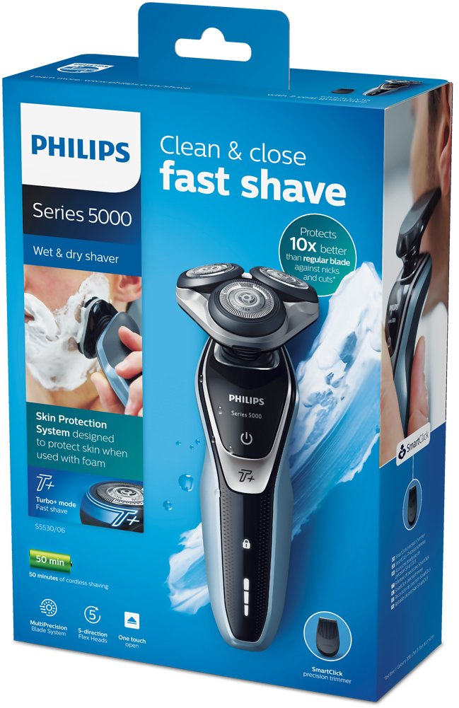 Philips-S553006-Serie-5000-Wet-and-Dry-Afeitadora-elctrica-para-hombre-enchufe-de-bao-de-2-pines