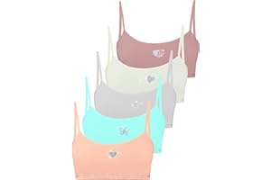 LOREZA 5 Mädchen Bustier Baumwolle Strass & Glitzer Sport BH - Modell 2