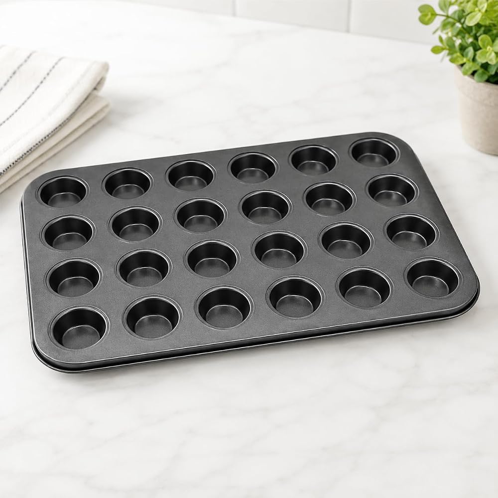 SUWORS Muffin ve Cupcake Kalıbı – Yapışmaz Karbon Çelik Fırın Tepsisi, Kek ve Tart Kalıbı (6 Gözlü / 12 Gözlü / 24 Mini Gözlü Seçenekleri)