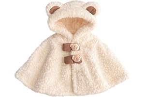 Nemopter Mignon Cape à Capuche Bébé Garçon Filles Sweat À Capuche Laine Doux Poncho Cape Coupe-Vent Hiver Automne Vêtements d'extérieur Chaude Châle pour Enfants 0-3ans