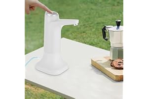 BATHRENA Elektrischer Wasserspender, Pumpe für Wasserflasche, Wiederaufladbarer USB Aufladung Automatische Trinkwasserpumpe, Wasserspender Wasserpumpe für Zuhause Büro Küche Campen (Weiß)