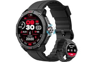 RIZAMZ Smart Watch for Men Alexa GPS Tracking Bluetooth Calling Smartwatch 1.38” Touch Screen 100+ Sports Modes Waterproof Fitness Tracker Watch Blood Oxygen Sleep Pedometer Monitor Watch for Android ios