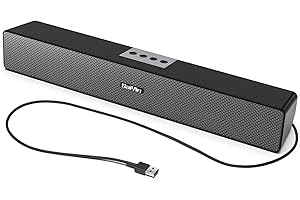 Saiyin Computer USB Powered Soundbar, 17 Inches 20W Computer Speakers for PC,Desktop Laptop, Tablet, Smartphone, TV
