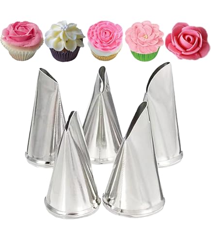Edelstahl Spritztüllen Set – 5-teilig, Für Torten, Kekse & Cupcakes