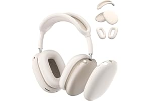 SQERO Custodia in silicone per cuffie Airpods Max USB-C/Lightning, AirPods Max accessori per auricolari, custodia in silicone morbido (bianco crema)