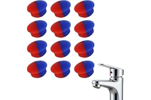 FUKAISU 12pz Caldo e Freddo Acqua Rubinetto Indicatore, Silicone Rubinetto Indicatore Pulsanti per 7mm Fori Rosso & Blu Temperatura Cappucci per RP53458 Cucina Bagno