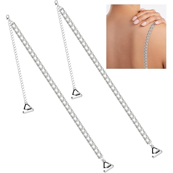 Bretelle Per Reggiseno Con Strass - Regolabili 16.54 Pollici, Con Farfalla, Per Scollo A V E Abiti Eleganti - Foto 4