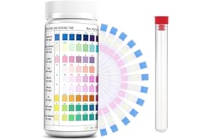 VNFSMY 9 in 1 Aquarium Teststreifen 100 Streifen Aquarium Test,Aquarium Wassertest Aquarium Teststreifen für Aquarien Aquarium Zubehör zur Messung von pH Wasserhärte Chlor Nitrit im Aquarium Fischbecken